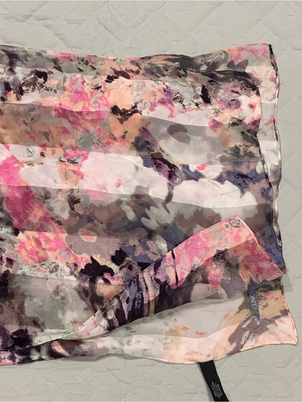 Cynthia Rowley Pink & Purple Watercolor Print Scarf - Picture 3 of 8